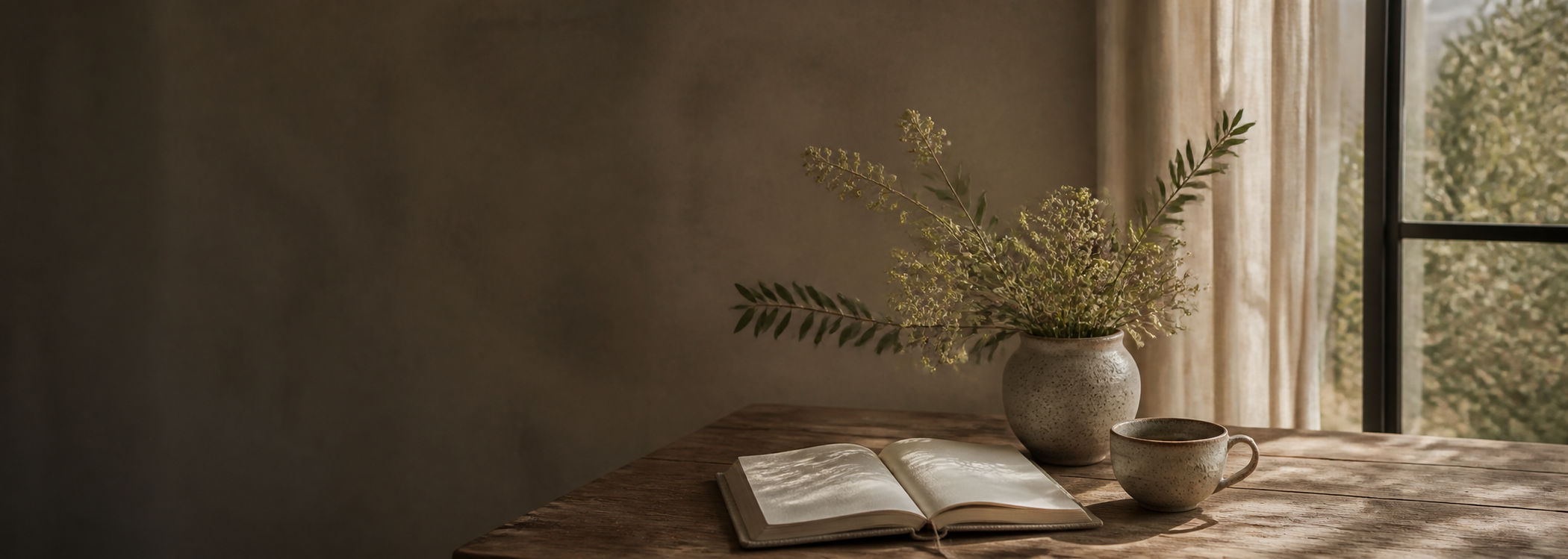 Delicate dried flowers against softly draped linen