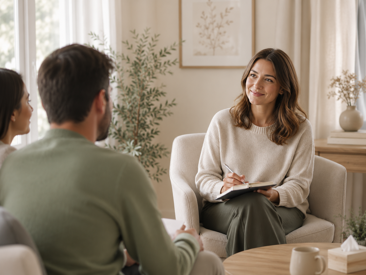 A therapist meeting with a couple